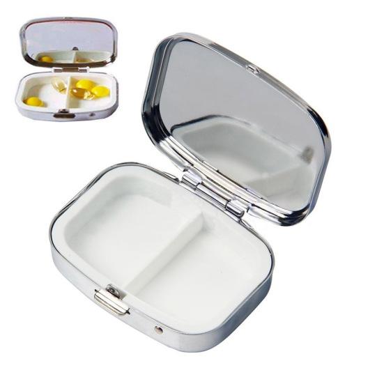 Metal Pill Drug Holder Medicine Tablet Capsule Box Container Storage Travel