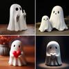 Cute Ghost Figurine Spooky Resin Statue All Hallows Day Porch Indoor Home Decoration