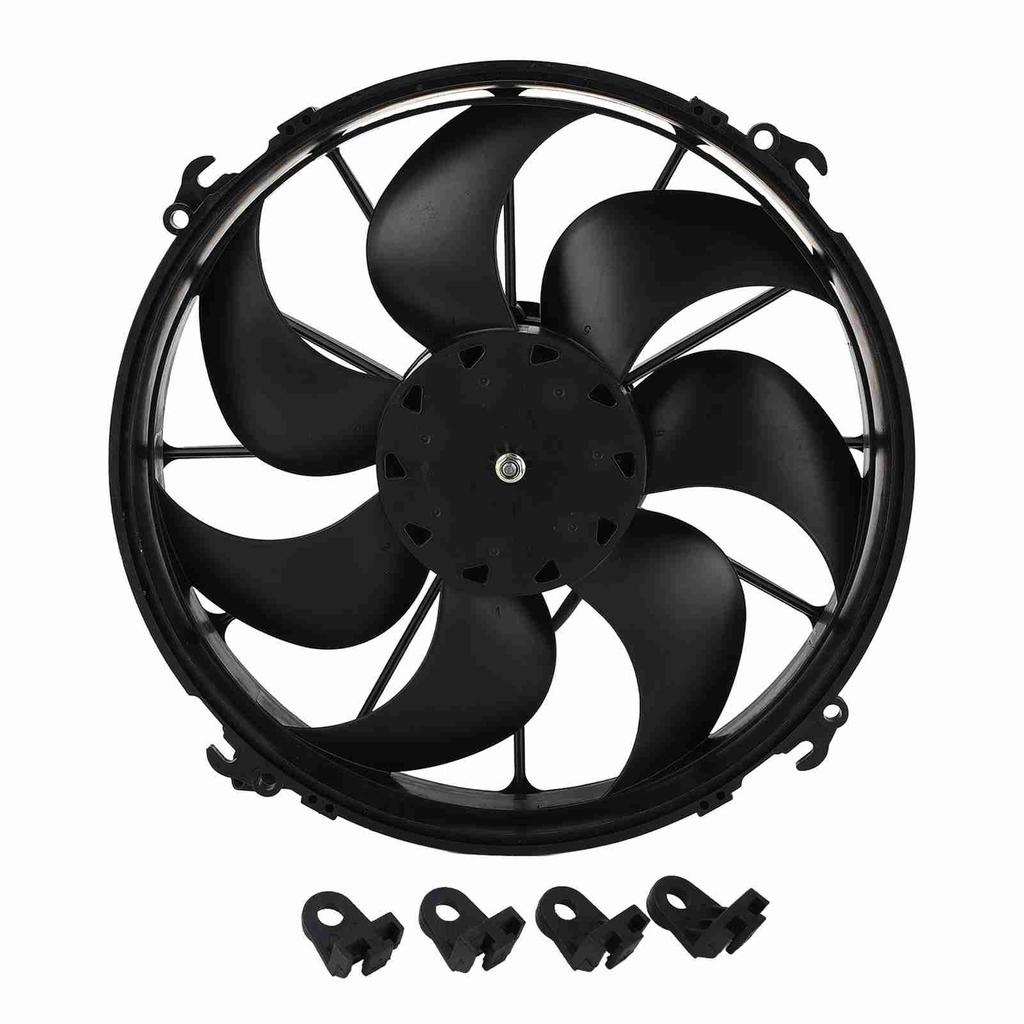 24V Car Cooling Air Fan 7 Blades 160W Power Heat Dissipation Black for Buses Trucks