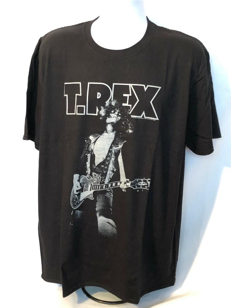 T.Rex Marc Bolan - Glam - with metallic ink  2X Black t-shirt Unisex T-Shirt S