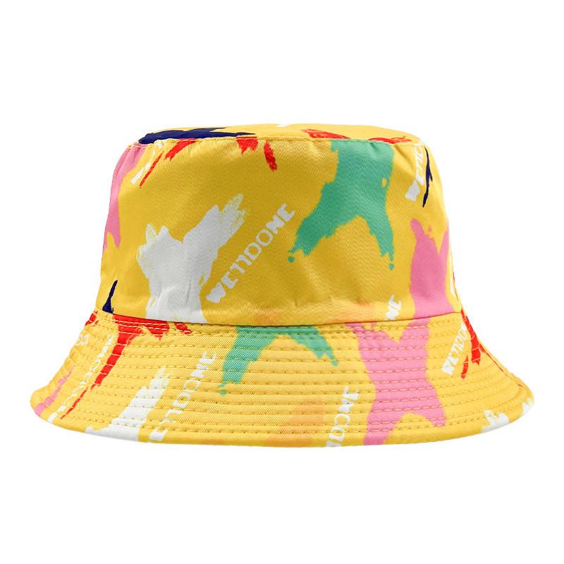 Graffiti Sided Double Fisherman Hat Printed Tie Dye Bucket Cap Sunshade Outdoor