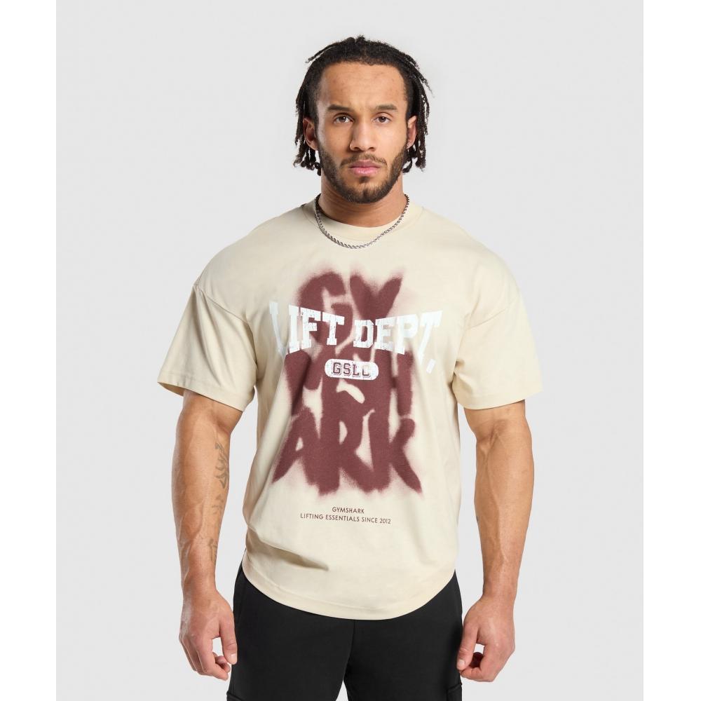 

Футболка GYMSHARK Lifting Dept Graffiti Ecru White A6A4R WCC9 XL
