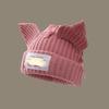 Niche Design Personalized Cat and Pig Ears Knitted Wool Hat Cute Autumn and Winter Warm Ear Protection Bag Head Hat