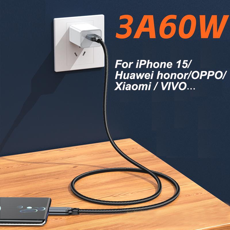 USB3.2 Typ A auf USB C Gen2 10Gbps Kabel Datenübertragung SSD Festplatte NVMe Kabel 3A 60W Schnellladung für iPhone 15 16 Samsung