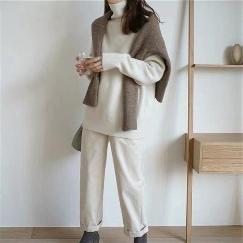 Women's High-End Solid Color Knit Turtleneck Sweater - Autumn/Winter Casual Slim Fit Top.