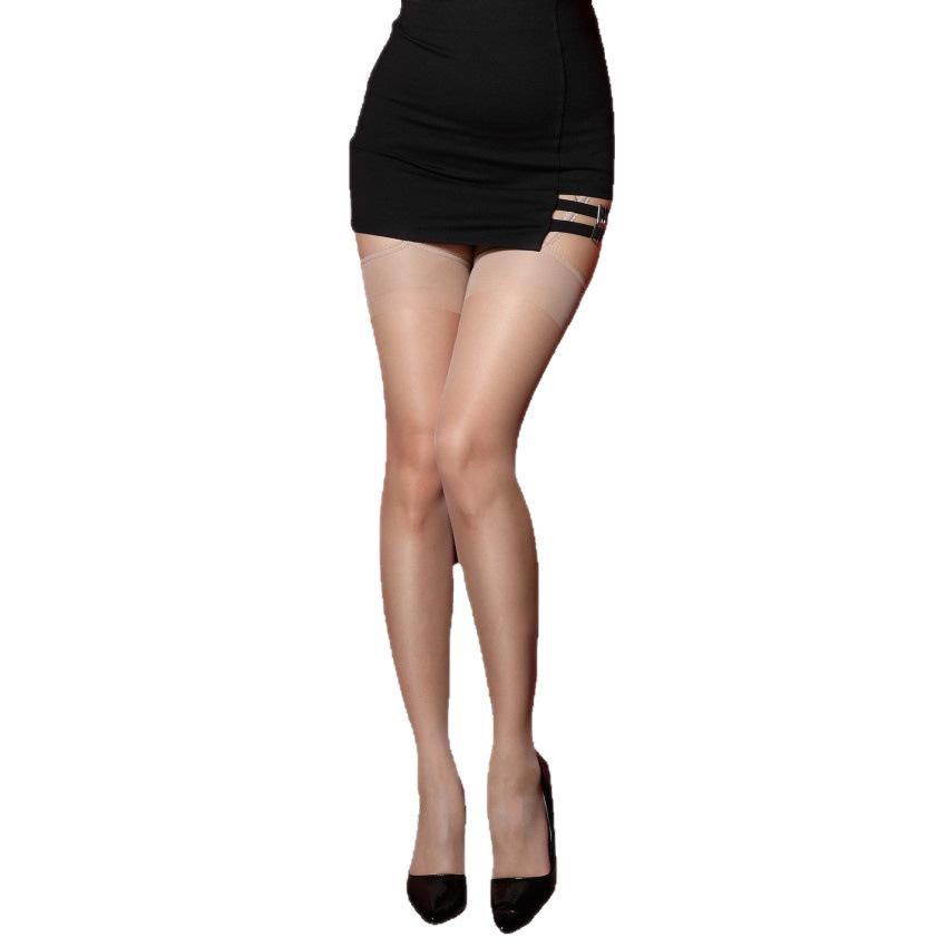 Satin Naturally silky and alluring3D One-piece lace suspender black sheer open-crotch no-removal stockings for summer