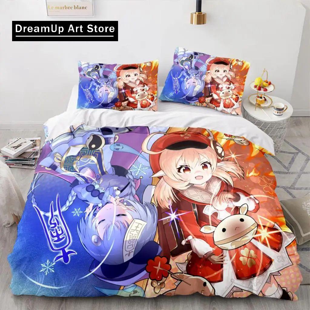 3D Print Anime Genshin Impact Xiao Bedding Set Boys Girls Twin Queen Full Size Duvet Cover Pillowcase Bed Adult Bedroom