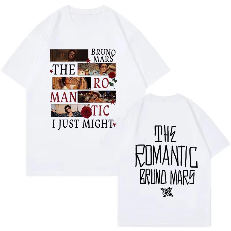Bruno Mars Print Vintage Tshirt The RoUnisextic Tour 2026 New Cotton Graphic TShirt Unisex Fashion EU Size Short Sleeve Tshirt Clothes