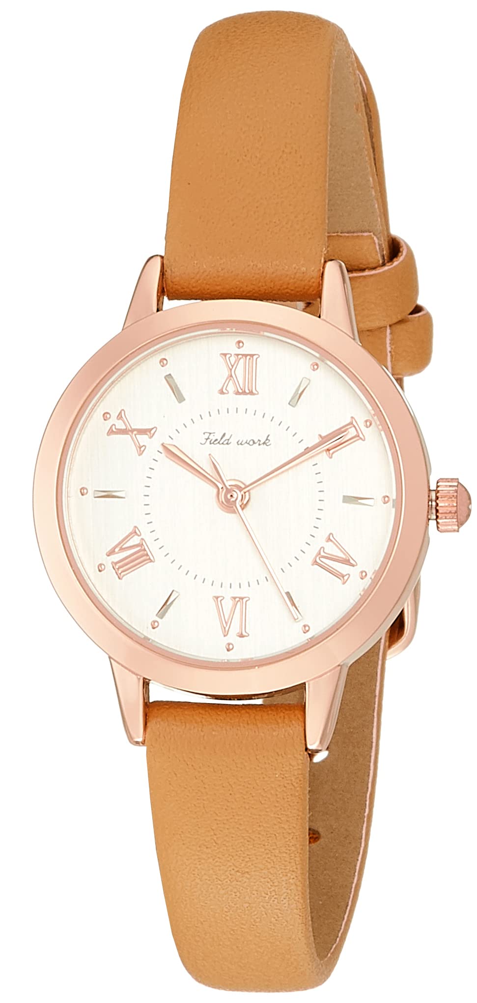 

[Fieldwork] Watch Analog Patol Pink Gold Leather Strap JN002-5 Women s Brown