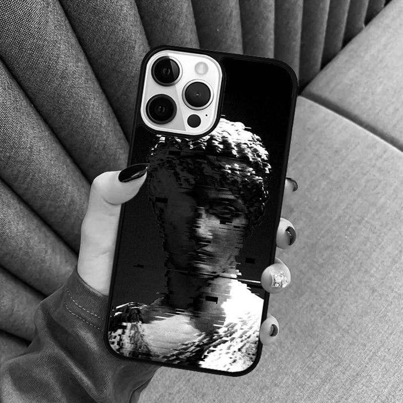Plaster Statue Sculpture Quotes Phone Case For iPhone 17 Air 16 16e 15 13 14 Pro Max 11 12 Plus 2022 MAX Cover Coque