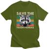 Save The Trash Pandas Raccoon Graphic Tee for Unisex Casual Short Sleeve T-Shirt