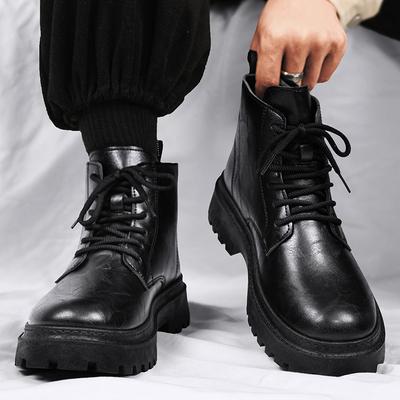Herren trendige Mode Schnür-Martin-Stiefel Herbst und Winter High-Top Outdoor Arbeitsstiefel Jugend Lokomotivstiefel