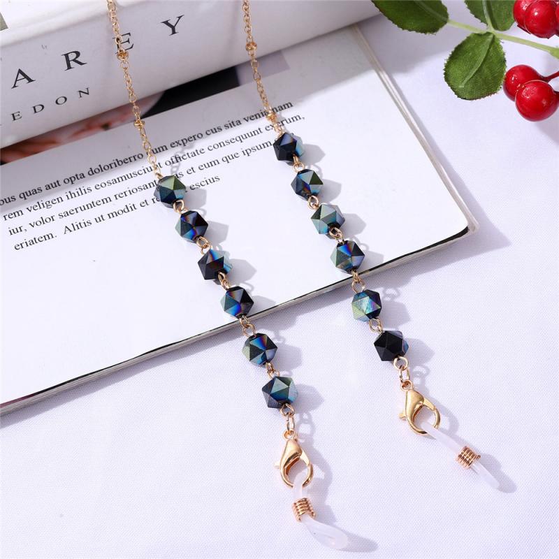 Handmade Crystal Necklace Glasses Mask Chain Strap Lanyard Fashion Jewelry Lanyard Sunglasses Face Mask Chain Anti-lost Strap