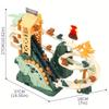 Dinosaur Track Toys Dinosaur Chasing Race Track Game Set Climb Stairs Toy Roller Coaster Toy with LED Flashing Lights Music