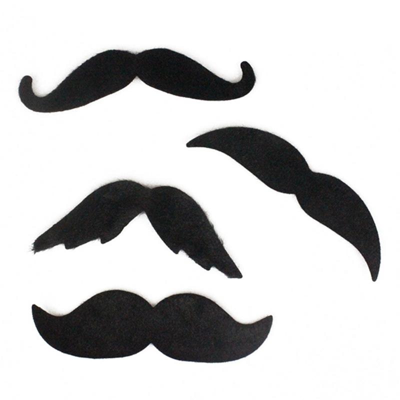 4Pcs Fake Moustaches Artificial Beard Stick On Moustaches Self Adhesive Fake Beard for Halloween Masquerade Photo Props