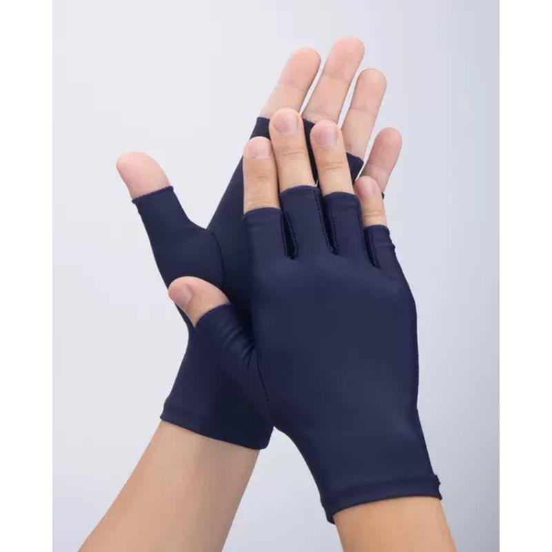 

Spandex Summer Ice Silk Thin Driving Sweat-Proof Half Finger Dark blue S