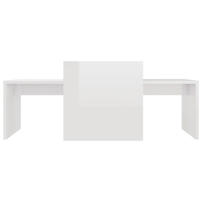 VidaXL Ensemble de table basse Blanc brillant Bois d’ingénierie 802918