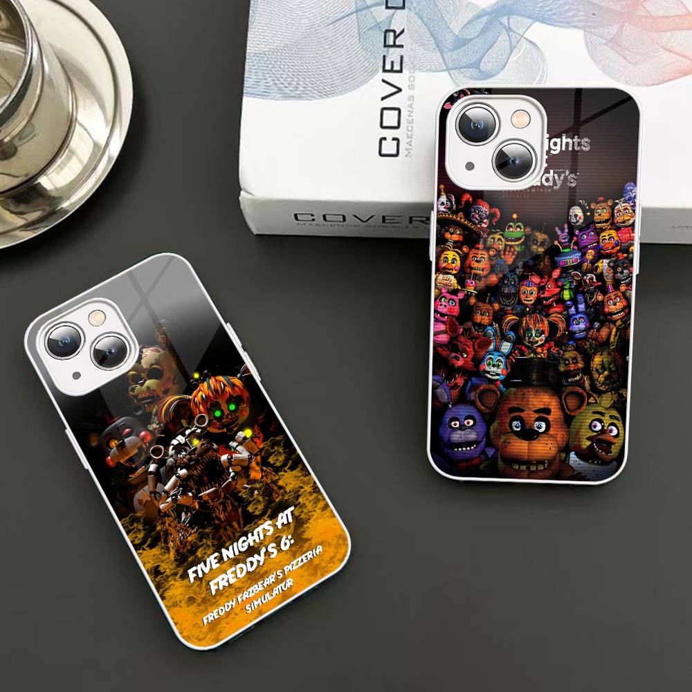 F-FNAF Five-nights-At-Freddys For iPhone 14 13 12 Mini 11 Pro XS Max X XR 14 Plus Tempered Glass Cover