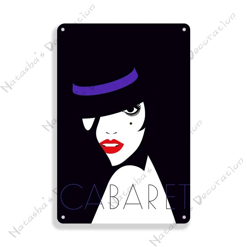 Cabaret Poster Music Movie Metal Sign Decorative Plate Home Restaurant Bar Club Wall Decor Vintage Metal Poster Industrial Decor