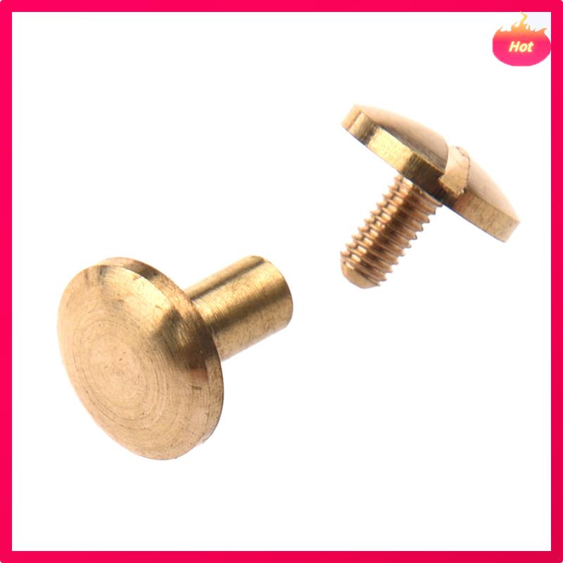 20X Arc Solid Brass Button Stud Screw Nail Screw Back Leather Rivet Belt 8Mm