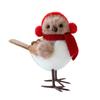Cute Fluffy Plush Foam Bird Christmas Tree Ornament Simulated Bird Figurine with Red Hat And Scarf for Christmas Tree Mantel Desk Decoration
