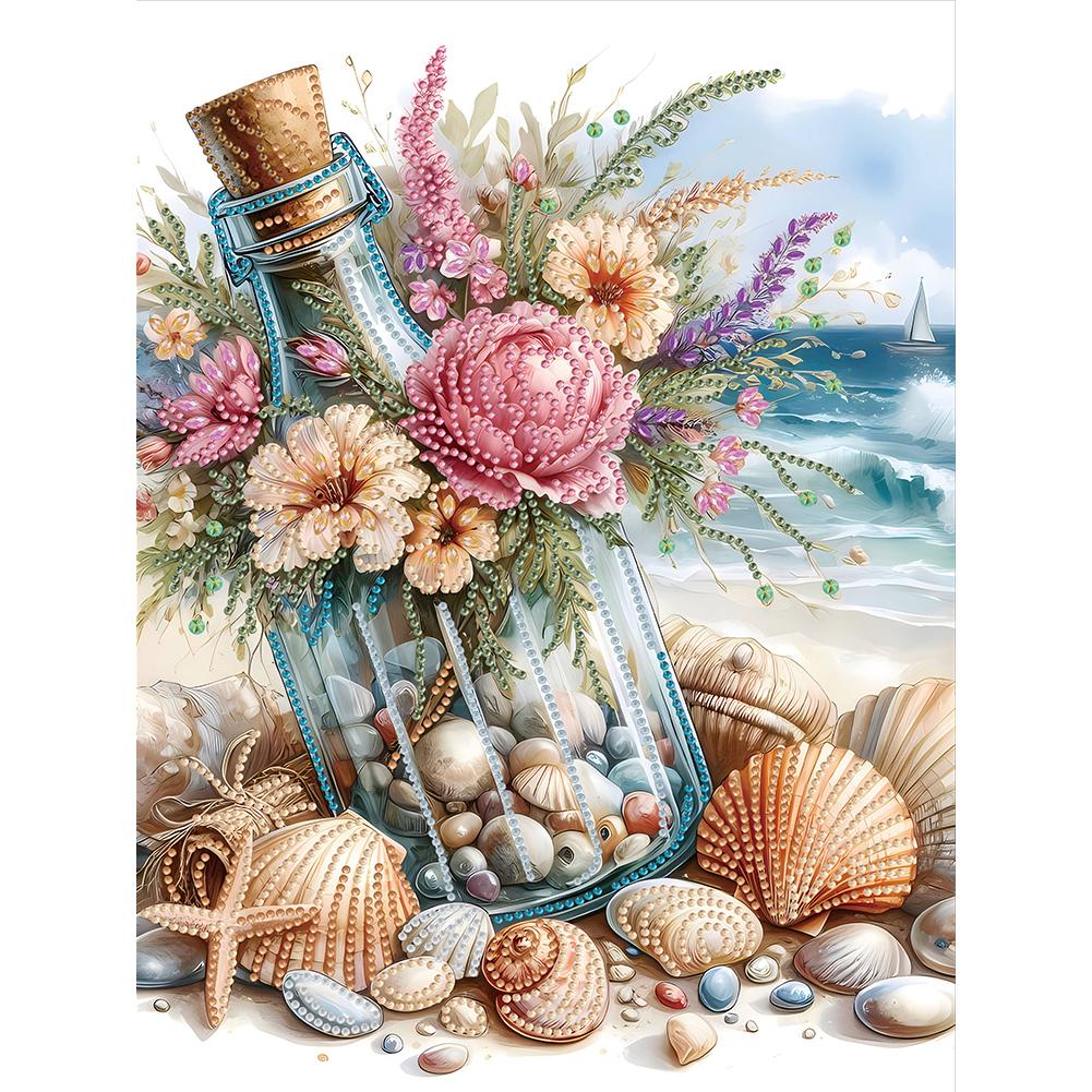5D DIY Seashell Diamond Painting Series Partial Special Shaped Drill Diamond Painting Seashell Kit Decoration