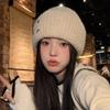 Korean-style Four-pointed Star Knitted Hat for Women, Autumn and Winter Warm Ear-protecting Woolen Hat, Makes the Face Look Smaller, Beanie Style