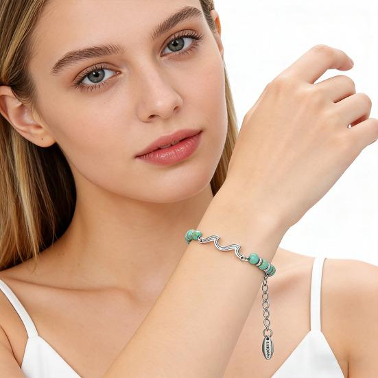 Unisex Wave Bracelet Adjustable Beaded Bracelet Friendship Bracelet Jewelry Gift with Inspirational Card for Family