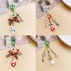 Bowknot Acrylic Phone Charm Straps Elegant Beaded Bowknot Phone Charm with Christmas Charm for Backpacks Purses