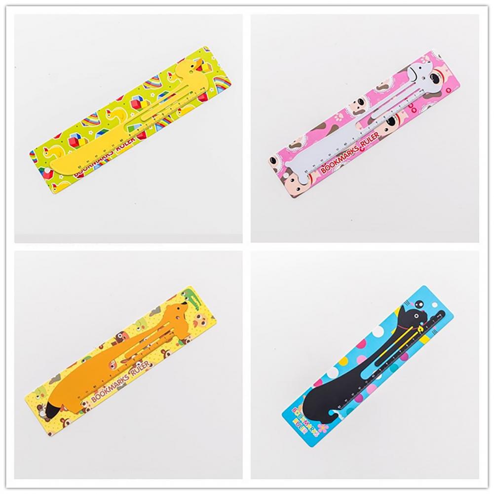 19cm Metal Bookmark Ruler Cartoon Shape Adorable Not Easily Deformed Measuring Scale Ruler Book Holder Clip Home School Supplies