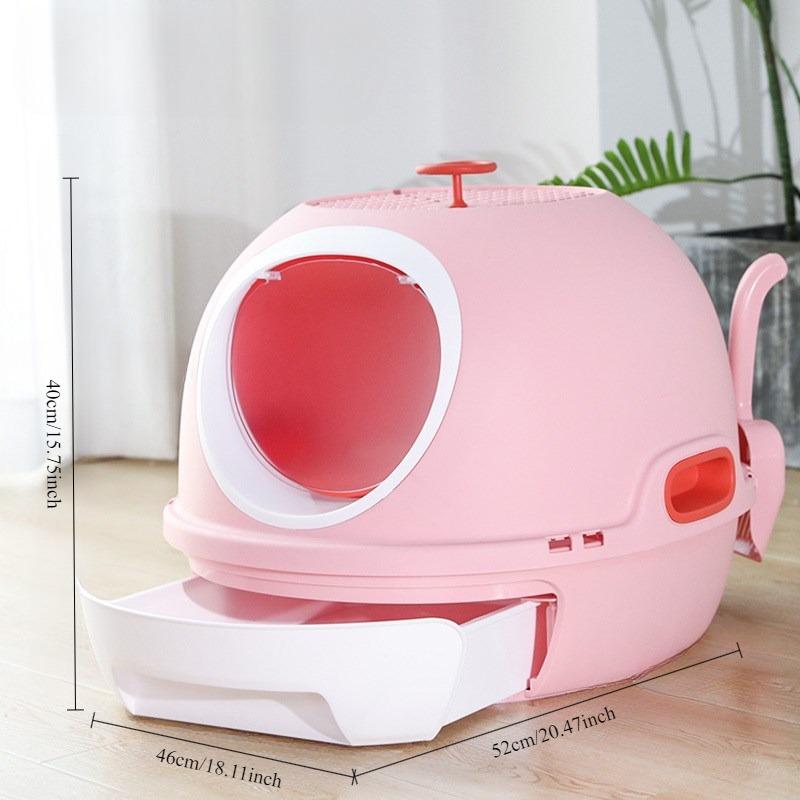1Pc Cat Litter Basin Fully Enclosed Drawer Top-entry Cat Toilet Cat Basin Shit Deodorant Deodorant Anti-splashing Cat Shit Basin