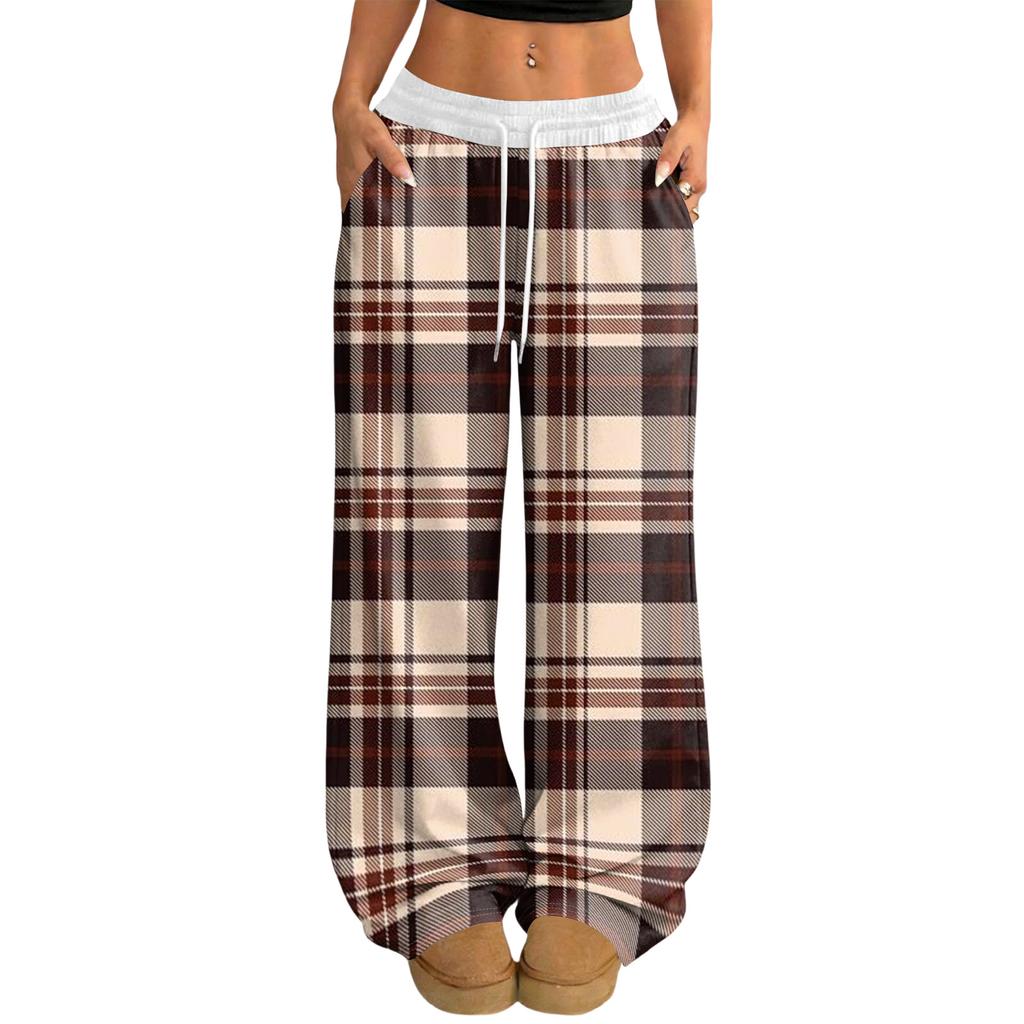 Damskie Codzienne i Modne Elastyczne Spodnie z Szerokimi Nogawkami