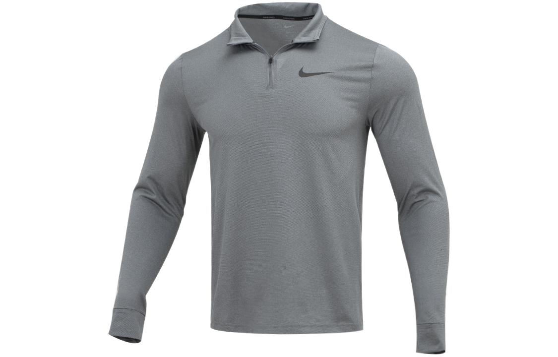 Nike T Shirts Men s Gray Stand Collar Moderate Straight Fit DM5504-070 L