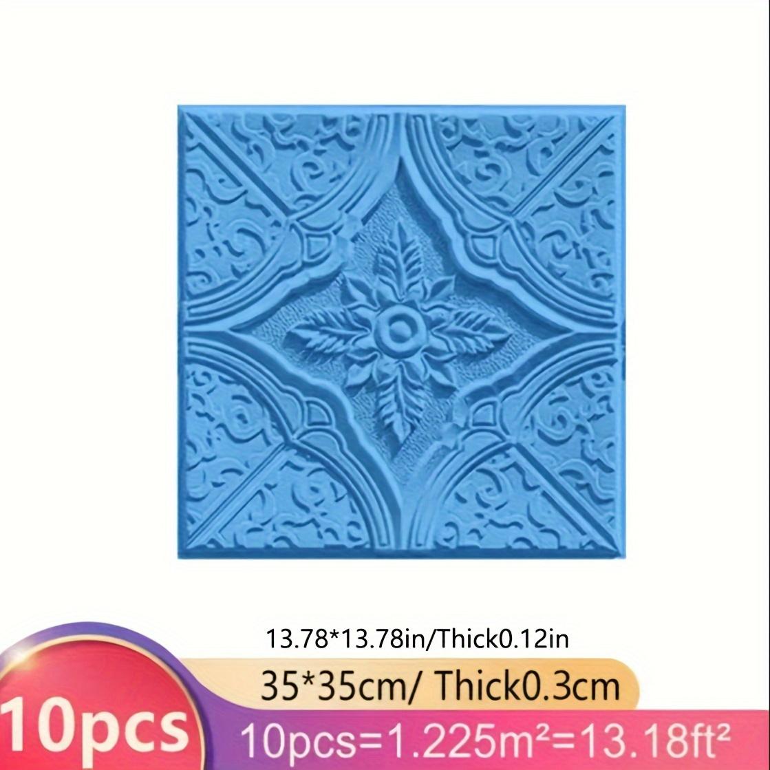 

10/20 шт. DIY 3D настенная плитка наклейка пена самоклеящаяся водонепроницаемая и влагостойкая потолочная наклейка подходит для кухни гостиной ванной комнаты коридора 10pcs синий