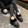 Sequins Bow Flat Snow Boots for Women Winter Round Toe Woman Shoes Padded Comfortable and Elegant On Offer Y2k Work Furry Boot