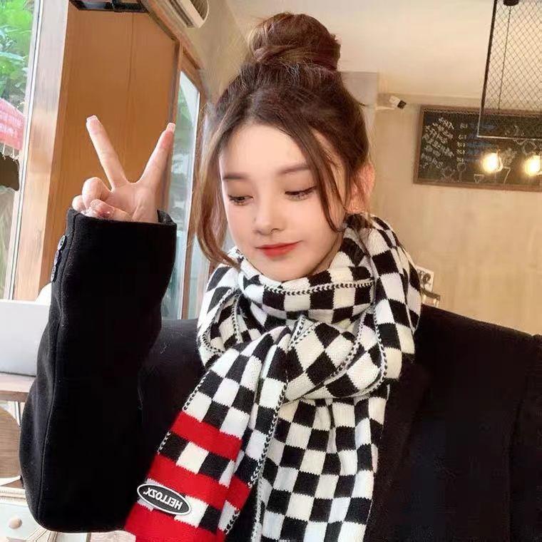 Winter New Korean Style Versatile Scarf for Women  High Looking Ins Style Knitted Student Warm Scarf  Universal for Men