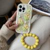 Applicable Iphone17Promax Pearl Flower Tulip Phone Case Apple 15 Glitter Sequins 16 Case