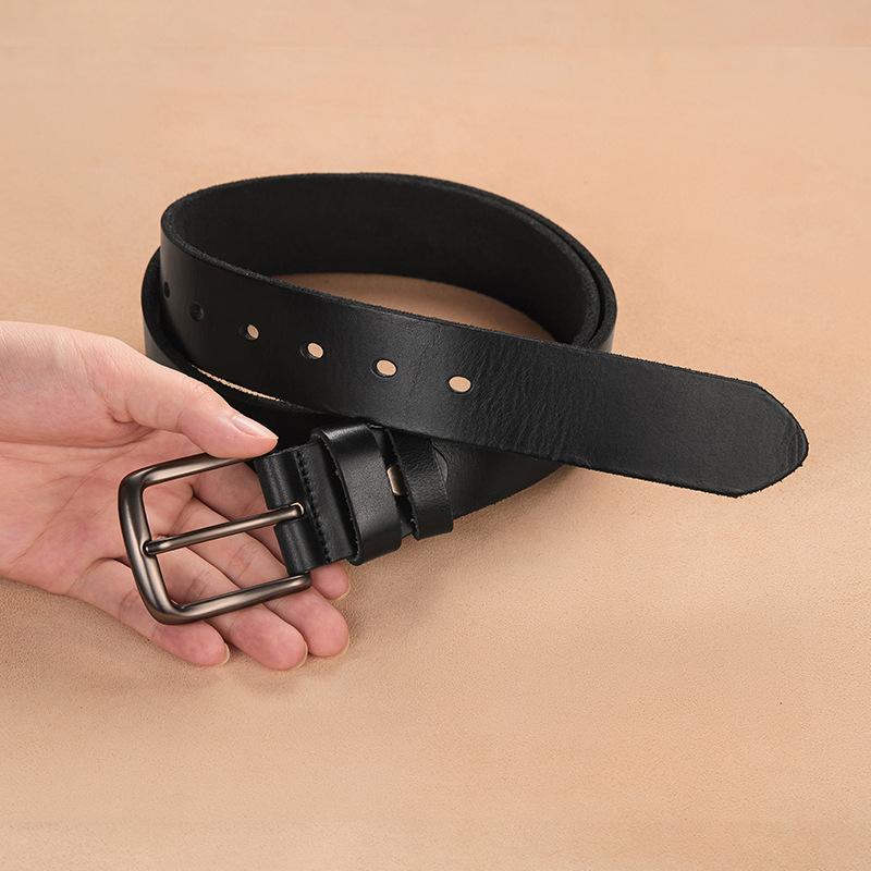 Guangzhou Top Layer Cowhide Belt Men Pure Cowhide Casual Retro Pin Buckle Genuine Leather Belt Men Cowhide Belt