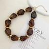Irregular acrylic textured bead collarbone chain suitable for women's daily and party wear