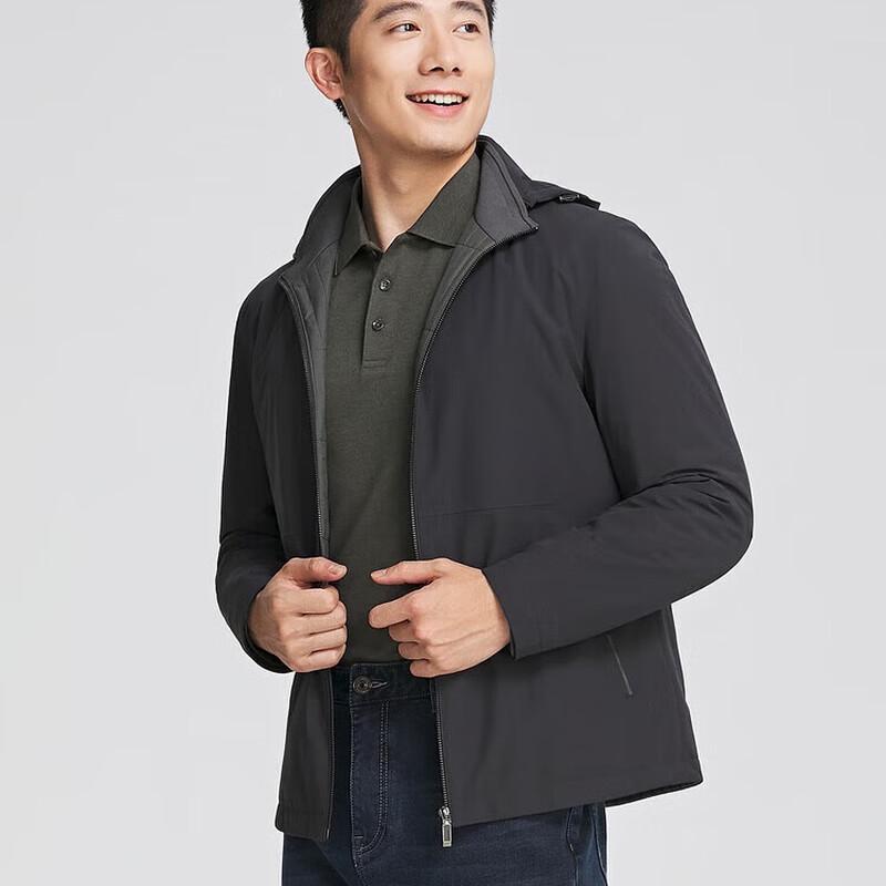 YOUNGOR Men's Autumn/Winter Stretch Hooded Cotton Jacket