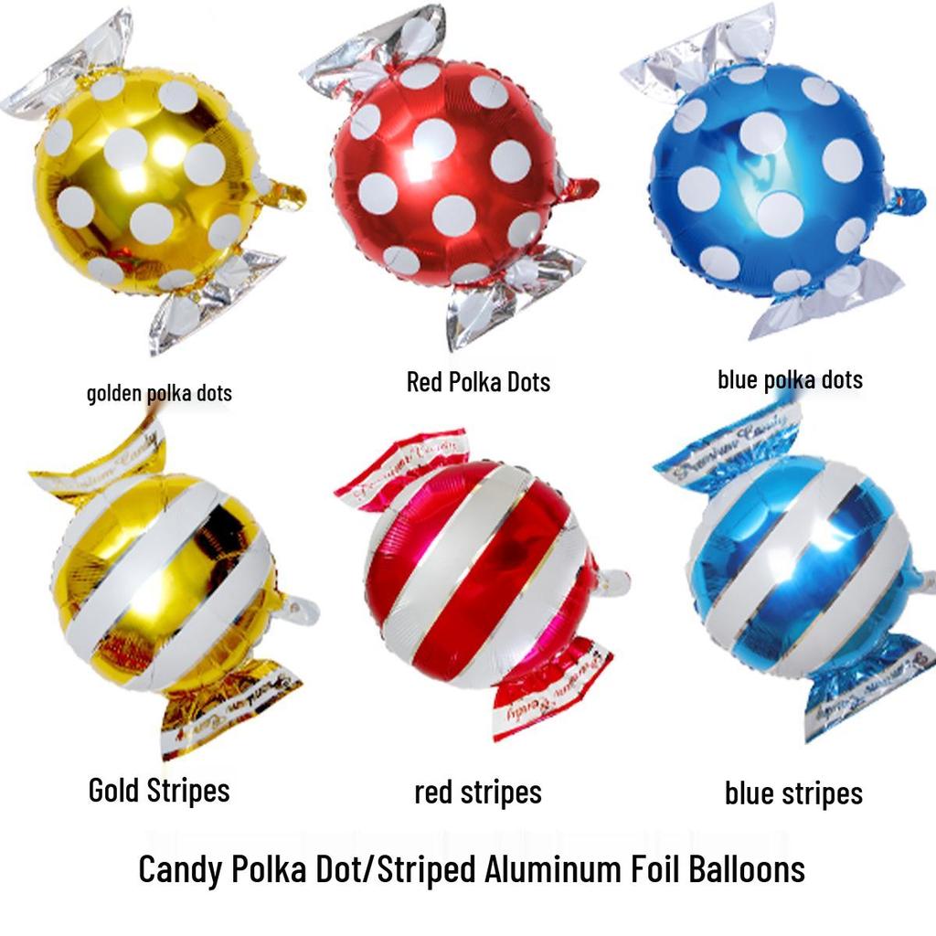 18" Aluminum Foil Pinwheel Candy Lollipop Balloon - Birthday & Christmas Party Decoration