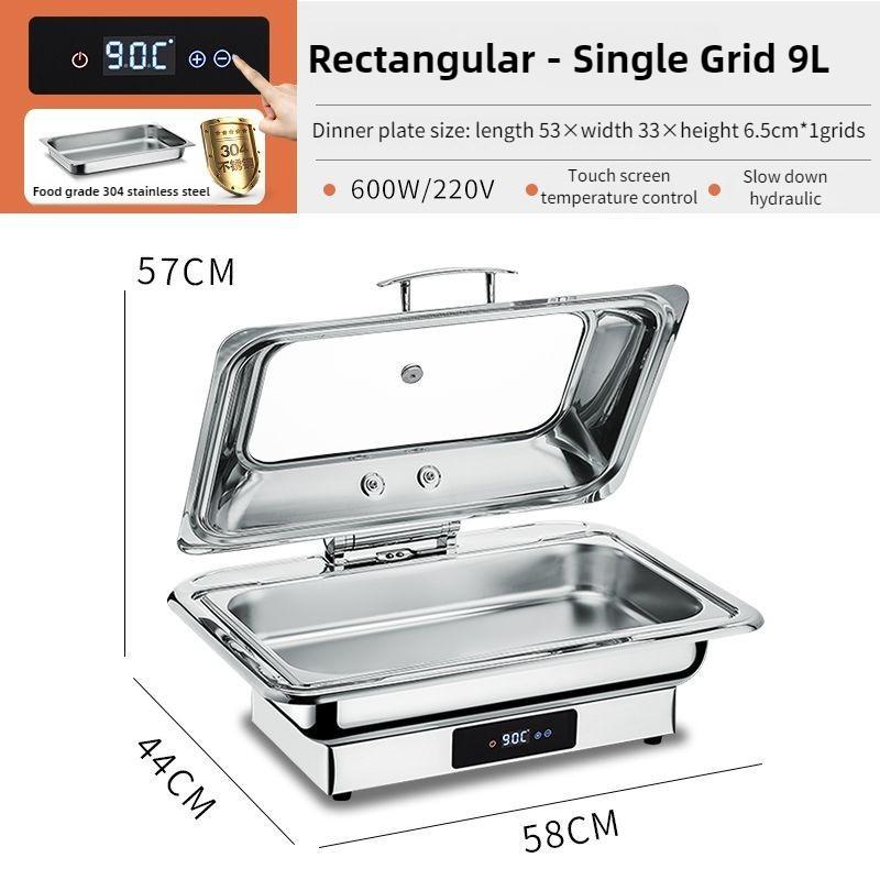 Elektrischer Chafing Dish mit großer Kapazität Buffet-Set Partys Speisen-Buffetwärmer Restaurant Einstellbare Temperatur Kochfeld