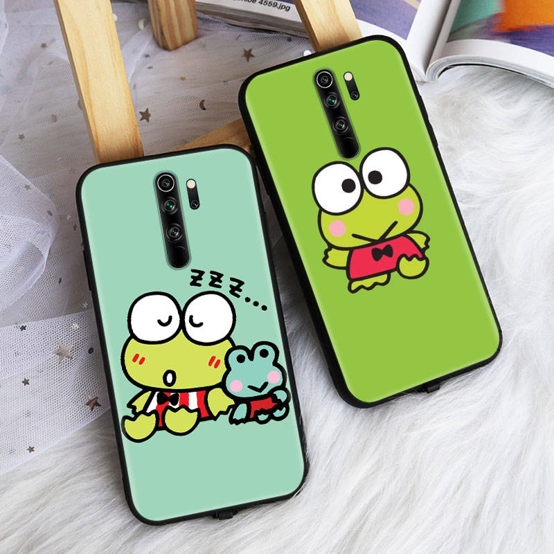 Black Case for Xiaomi Poco X6 X4 M5 M6 F5 F6 C65 C55 C50 C51 C40 Pro Redmi 14C A3X 13C 12C 11T 10A 9C Note 7 6 8A Plus L-17 Lovely Keroppi