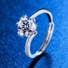 S925 Sterling Silver Women's Angel's Kiss 1 Carat Moissanite Ring