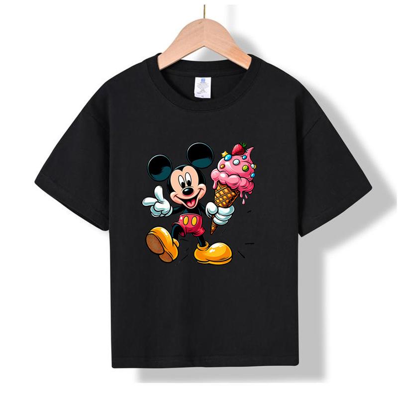 

MC-33 MINISO 2026 Summer New Printed Cotton Round Neck T-shirt for Children Aged 1-16, Boys and Girls 100