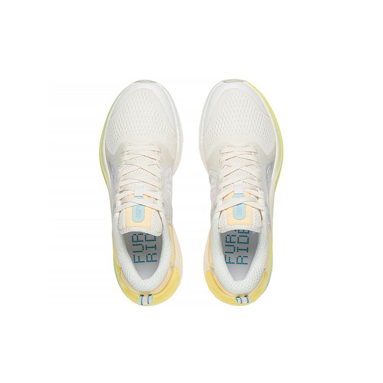 New LiNing Furious Rider 6.0 Support Low Top Running Shoes Women's White Yellow ARZS002-14