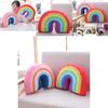 Multicolour Rainbow Plush Pillow Cushion Ideal For Relaxation And Decoration