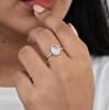 Rainbow Moonstone Oval Statement Ring, 925 Sterling Silver Jewelry, Minimalist Boho Stacking Ring for Women