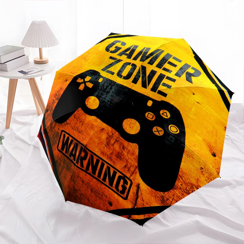 1PC Game theme Umbrella Portable Folding Umbrella Iron Frame Hole Bone Structure Outdoor Home Umbrella A9