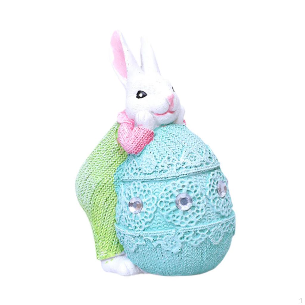 Bunny Figurine for Easter Celebration, Resin Tabletop Decoration Home And Office